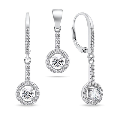 Set bizhuteri Brilio Silver SET199W - varëse + vathë
