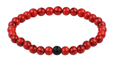 Byzylyk Troli Howlite and Onyx