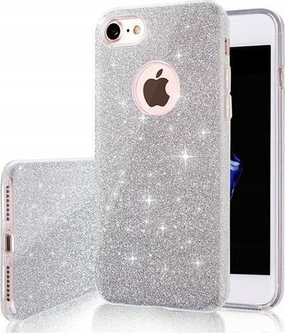 Këse telefoni Forcell Shining për iPhone 15 Pro, TPU PC, me shkëlqim, argjendtë