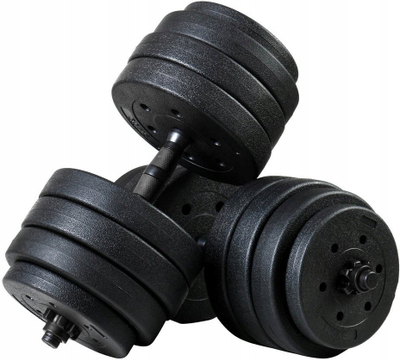 Set hantellash Funfit Bitumen, 40 kg, 2 x 20 kg, të zeza
