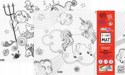 Tapet ngjyrosës Funny Mat Unicorn and Mermaids, i ripërdorshëm, për kalamaj, shumëngjyrësh