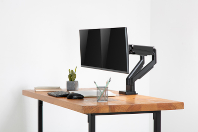 Mbajtës monitori i dyfishtë Digitus Universal, për 15"-32", krah me gaz, montim me kapëse, i zi
