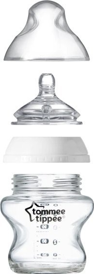 Gicë biberoni Tommee Tippee Closer to Nature, me rrjedhje të rregullueshme, anti kolik, transparente