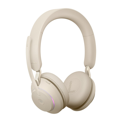 Kufje Jabra Evolve2 65 MS Stereo, pa tela, me bazë karikimi, ngjyrë bezhë