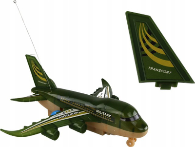 Aeroplan lodër ushtarak Leantoys Air Attack, me pult, me drita, jeshil
