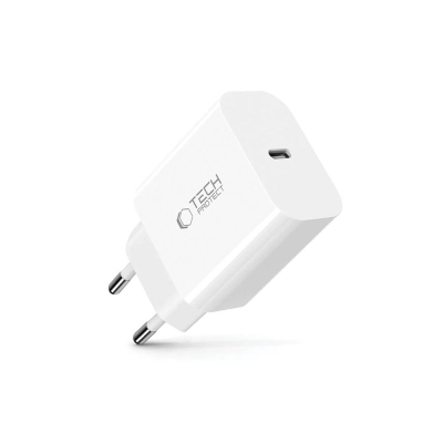 Karikues muri Tech-Protect NC20W, USB-C, 20W PD, i bardhë