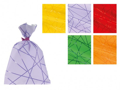 Qese dhuratash Segments, 25x40cm, plastikë, shumëngjyrëshe