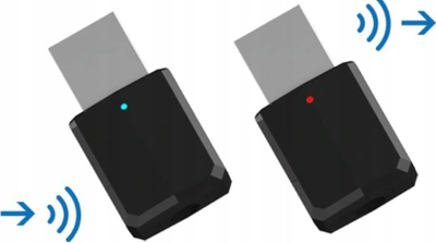 Adapter audio Bluetooth 2 në 1, transmetues edhe marrës, USB me dalje 3.5mm AUX, i zi