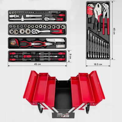 Kuti metalike veglash FORCEKRAFT FK-4087C, set 85 pjesë, e zezë