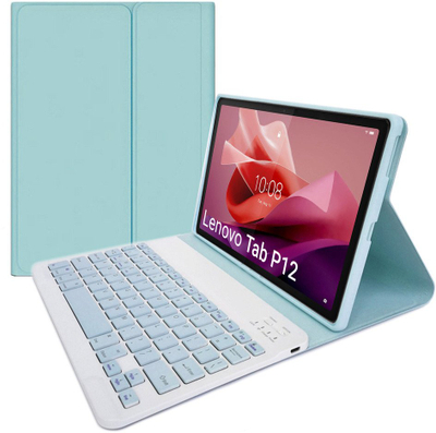 Këse me tastierë Bluetooth STRADO për Lenovo Tab P12 TB-370, lëkurë ekologjike, blu