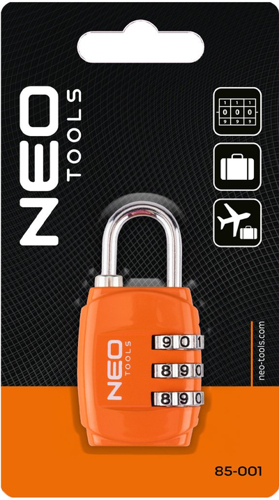 Dry valixhe Neo Tools, me kod 3 shifror, 58×30×13 mm