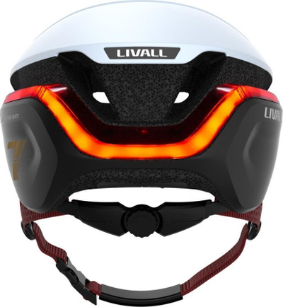 Helmë biçiklete e zgjuar Livall EVO21, me LED edhe SOS, madhësia 54-58 cm, e bardhë