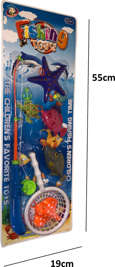 Lodër set peshkimi Adar 471139, kallam plastik, figura deti, shumëngjyrëshe