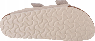 Sandalet Birkenstock Arizona Suede Narrow Fit, unisex, lëkurë zamos, të bardha