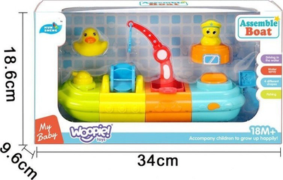 Loje për banjo Woopie Assemble Boat, varkë me vinç dhe rosë, shumëngjyrëshe