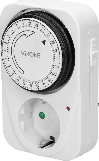 Timer mekanik për prizë Orno, 3500W, prizë schuko, i bardhë