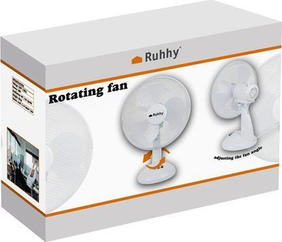 Ventilator tavoline Ruhhy Rotating Fan, rrotullues, me kabllo, i bardhë