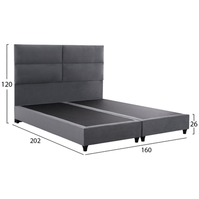 Shtrat Milo velvet 160×200 cm (HM616.10), gri