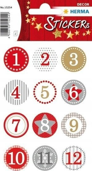 Sticker dekorativë për Advent Herma 15254, 24 copë, vetëngjitës, të kuq