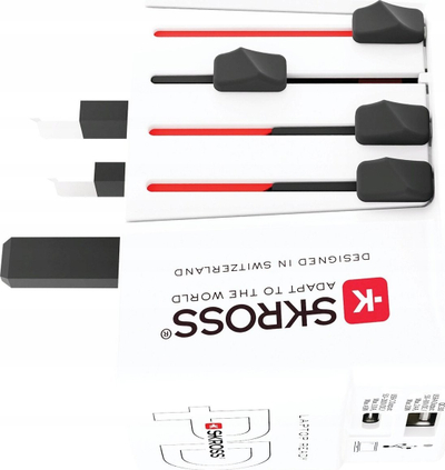 Adapter udhëtimi Skross MUV USB AC45PD, USB-C 45W PD, USB-A 20W, i bardhë