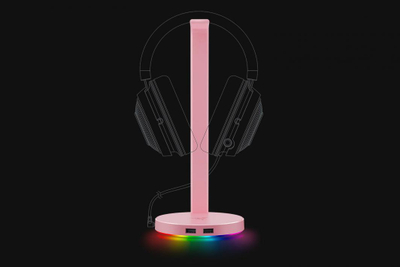 Mbajtëse për kufje Razer, RGB, metali, rozë