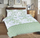Set çarçafësh Matex Cotton Bedding Leaves 2, 220x200 cm, pambuk, e bardhë jeshile