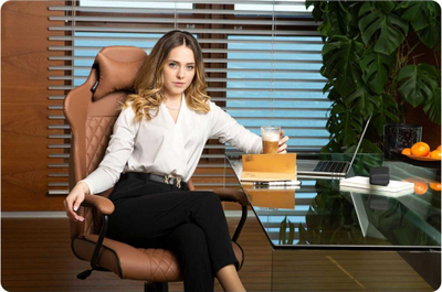 Karrige zyre Sofotel Werona, lëkurë ekologjike, mekanizëm lëkundës, kafe