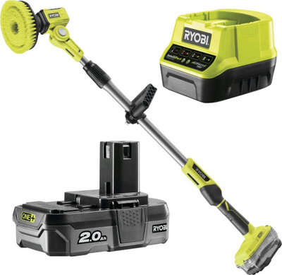 Furçë pastrimi pa kabllo Ryobi R18TPS-120G, 18V, me dorezë tutele, jeshile