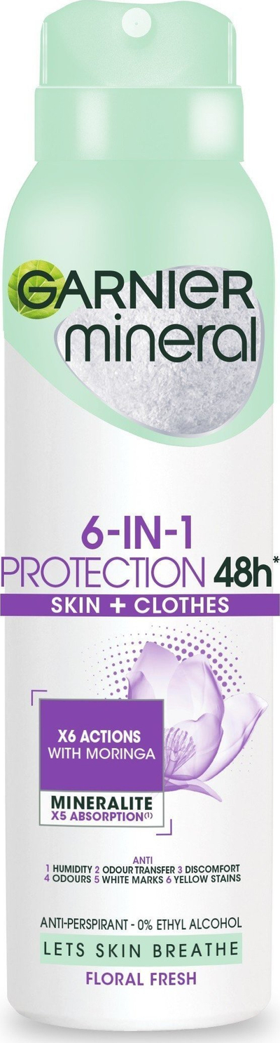 Sprej antiperspirant Garnier Mineral 5 Protection, pa alkool, 150 ml