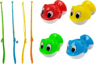Lojë peshkimi Lean Toys Angling Baby, 42 peshq, 4 shkopinj, blu