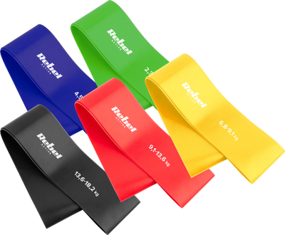 Set shirita rezistence Rebel Mini Band TPE, 5 shirita, 2.3-18.2 kg, shumengjyrësh
