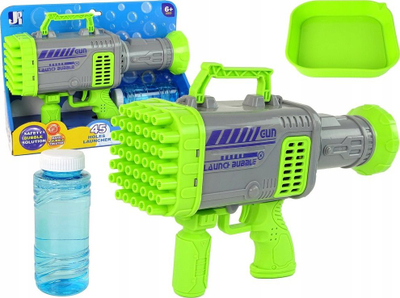 Pistoletë me flluska sapuni LEAN Toys 15373, 45 vrima, me bateri, jeshile