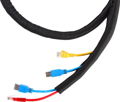 Organizues kabllosh VivoLink Flexible CableSock, diametër 38mm, gjatësi 25m, i zi