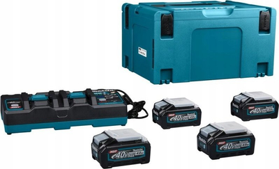 Сет батерии и полнач Makita XGT BL4040F DC40RB, 40V 4.0Ah, литиум јон, црн