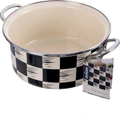 Tenxhere Orion Chessboard, emalu, 3L, e zezë me bezhë