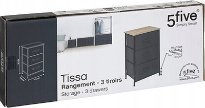 Organizues me 3 sirtarë 5five Tissa, strukturë çeliku, gri e errët