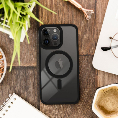 Kuti mbrojtëse OEM Color Edge me MagSafe për iPhone 15 Pro Max, e zezë