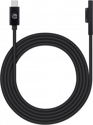 Kabllo karikimi Manhattan, USB-C në Surface Connect, 15V 3A, 1.8m, e zezë