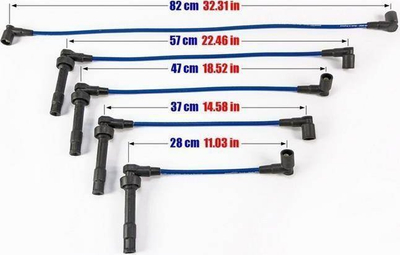 Kabllo ndezjeje PowerTEC për BMW M3 E30 2.3L 86-92, set sportiv, 8 mm silikon, blu