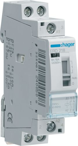 Rele instalimi Hager ERD218, 16A, 24V AC, gri