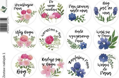 Ngjitësa Szaron Sticker Set Flowers, set me 12 copë, shumëngjyrëshe