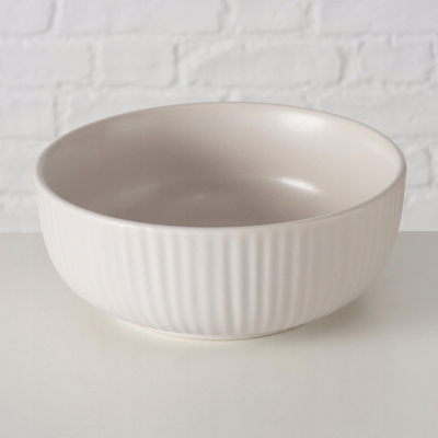 Set tasa dekorativë Boltze Home Ensa, qeramikë, rrumbullakë, gri e çelët
