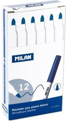 Маркер за бела табла Milan, кутија 12 парчиња, врв 3.7 mm, црни