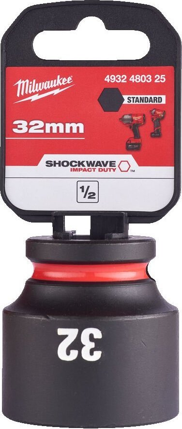 Çelës goditës Milwaukee Shockwave, 1/2", 32mm, i shkurtër