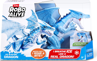 Lodër dragua Zuru Robo Alive Ice Blasting, me ndërveprim, me drita edhe zëra, blu