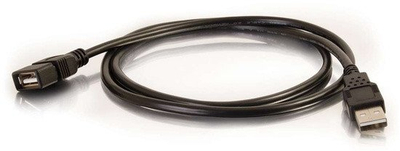 Продолжен кабел USB C2G, USB 2.0 A машки во A женски, 2 m, црн