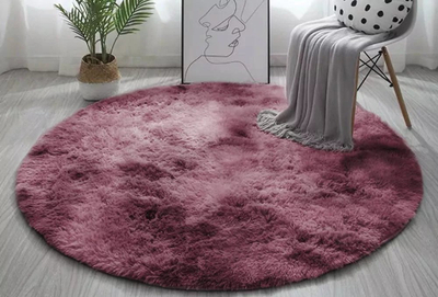 Tapet rrumbullak Strado Round Rug Ombre, Shaggy 80x80, poliestër, i kuq