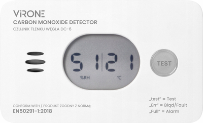 Detektor monoksidi karboni Orno, me bateri 2xAA, i bardhë