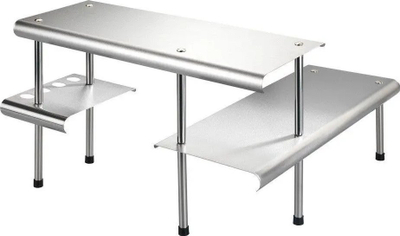 Rafte këndore kuzhine Maximex Massivo TRIO, 2 nivele, çelik inox, ngjyrë argjendi