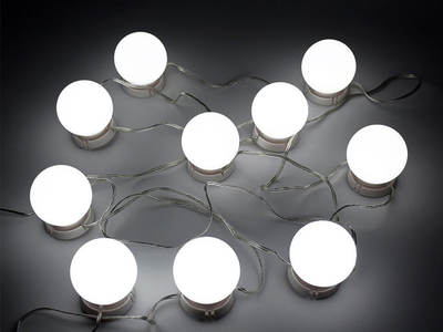 Set llampa LED për pasqyrë, 10 copë, 3 drita të ndryshme, USB, të bardha